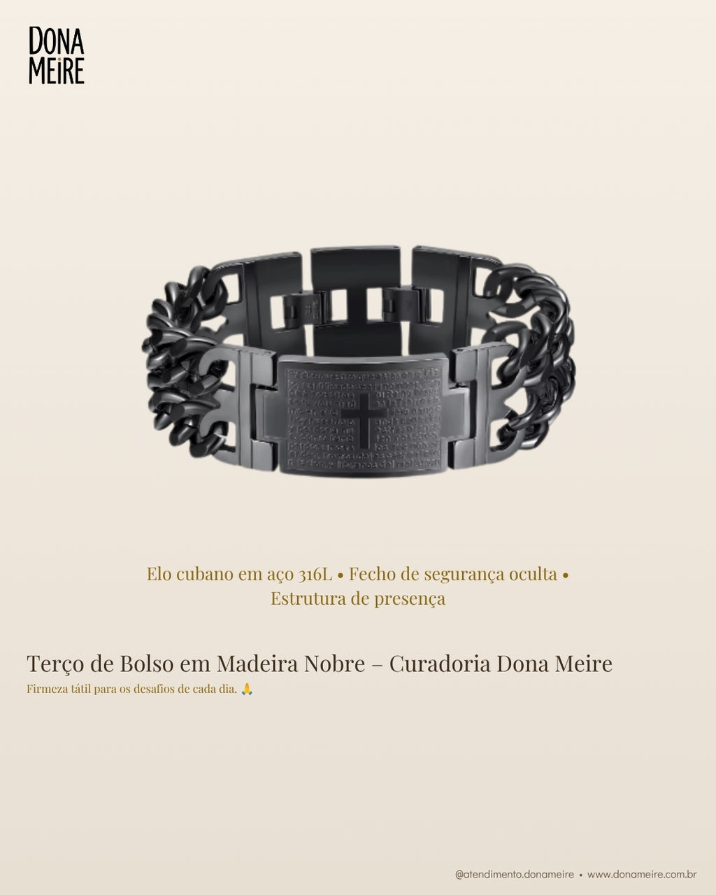 Pulseira em Aço Inoxidável Elos Cubanos – Curadoria Dona Meire