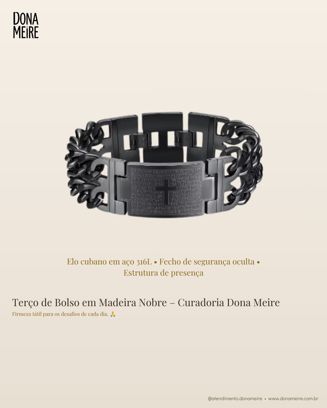 Pulseira em Aço Inoxidável Elos Cubanos – Curadoria Dona Meire