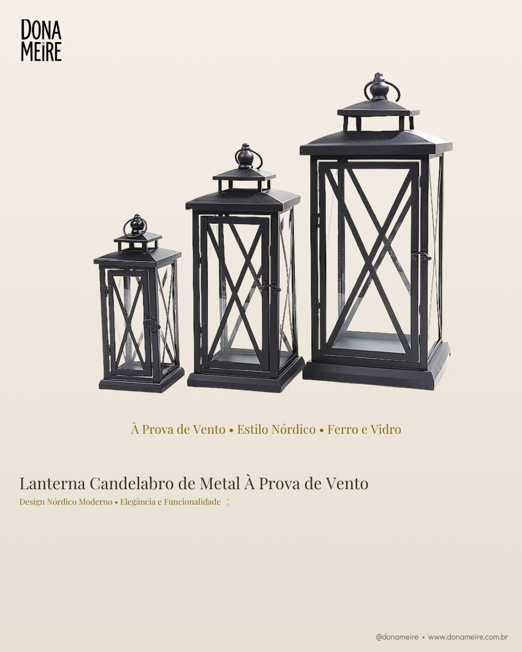 Porta velas de vidro à prova de vento