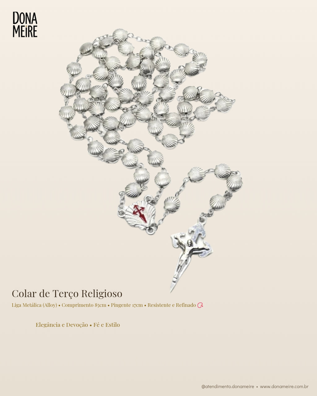 Colar de Terço Religioso – Elegância e Devoção