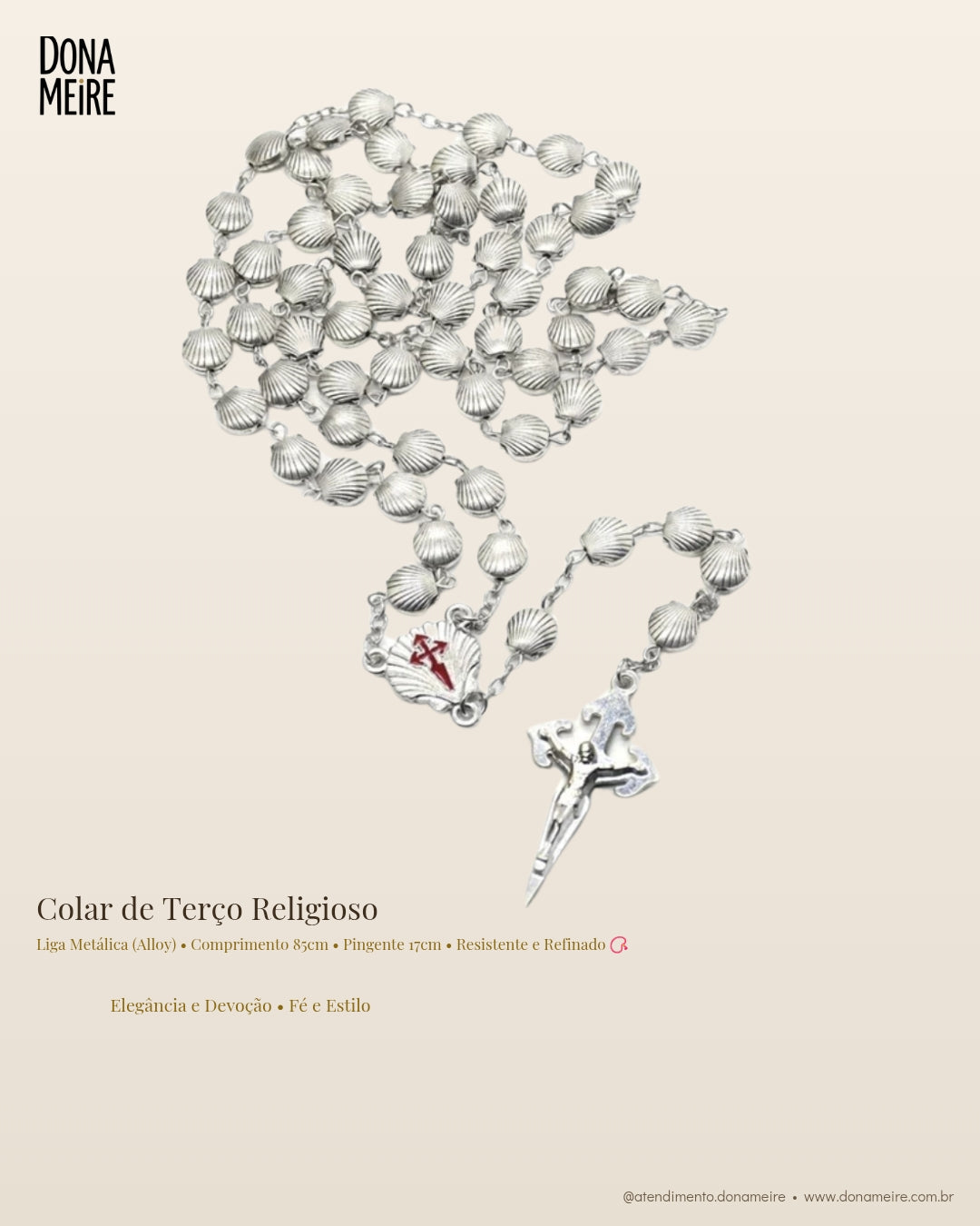 Colar de Terço Religioso – Elegância e Devoção