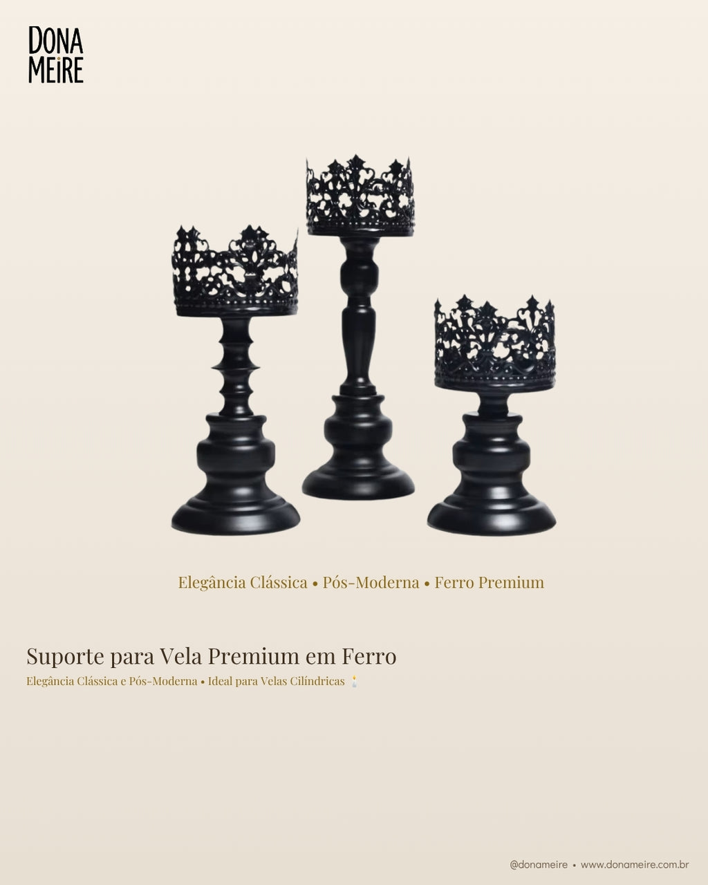 Porta-velas de mesa retrô