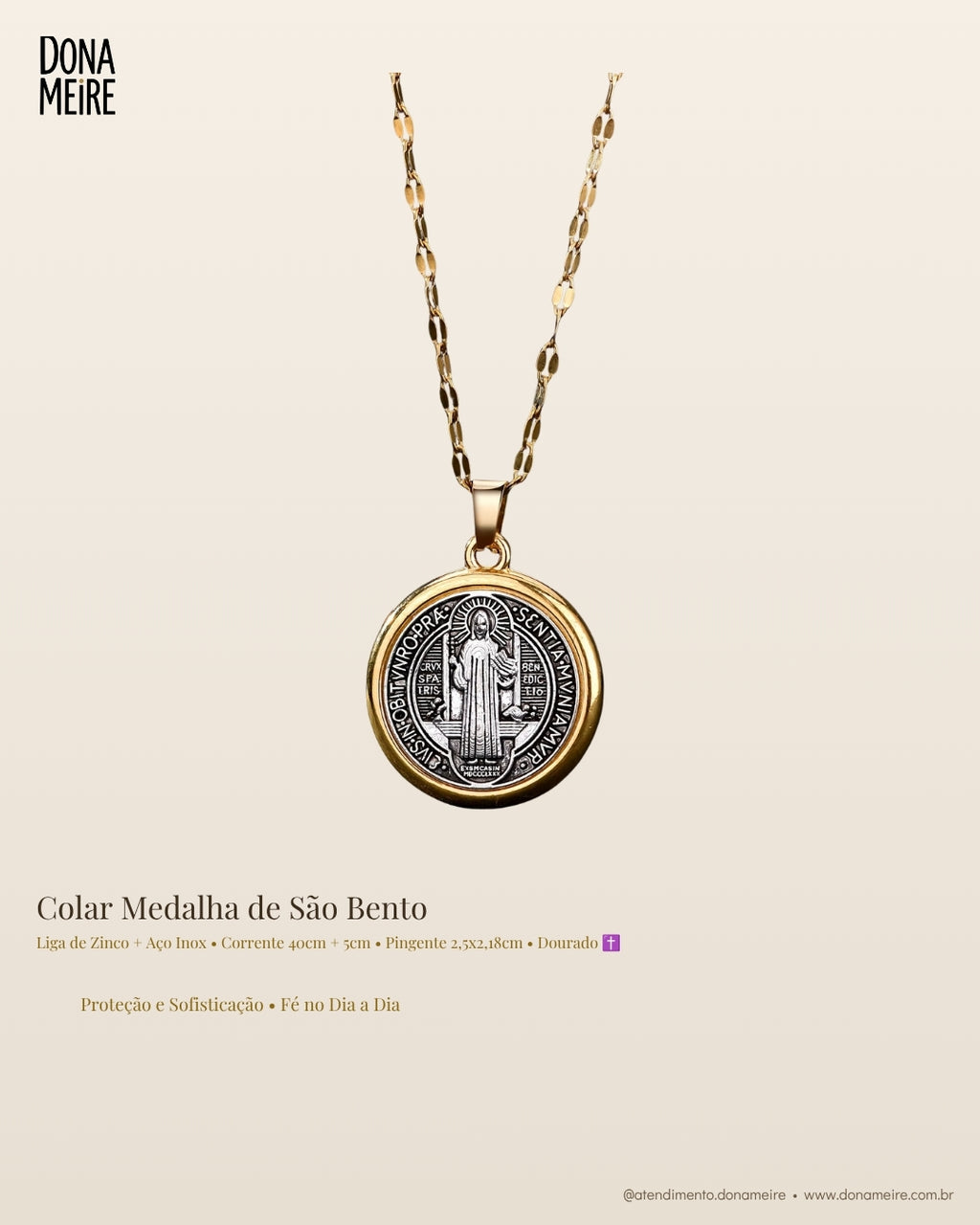 Colar Cruz de São Bento