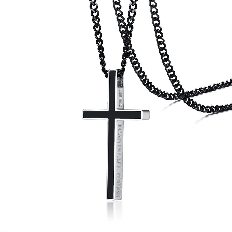 Colar Masculino de Cruz em Aço Inoxidável - Linha Clássica
