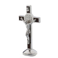 Crucifixo Clássico em Metal (9cm) com Base Adesiva