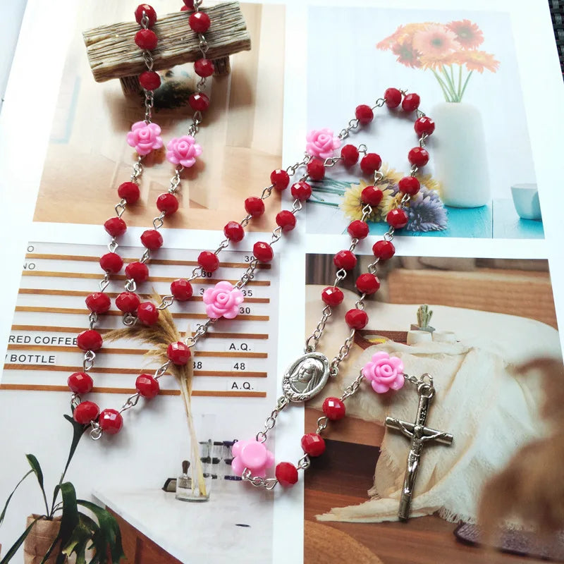 Colar de Terço Religioso – Elegância em Cristal e Acabamento Premium