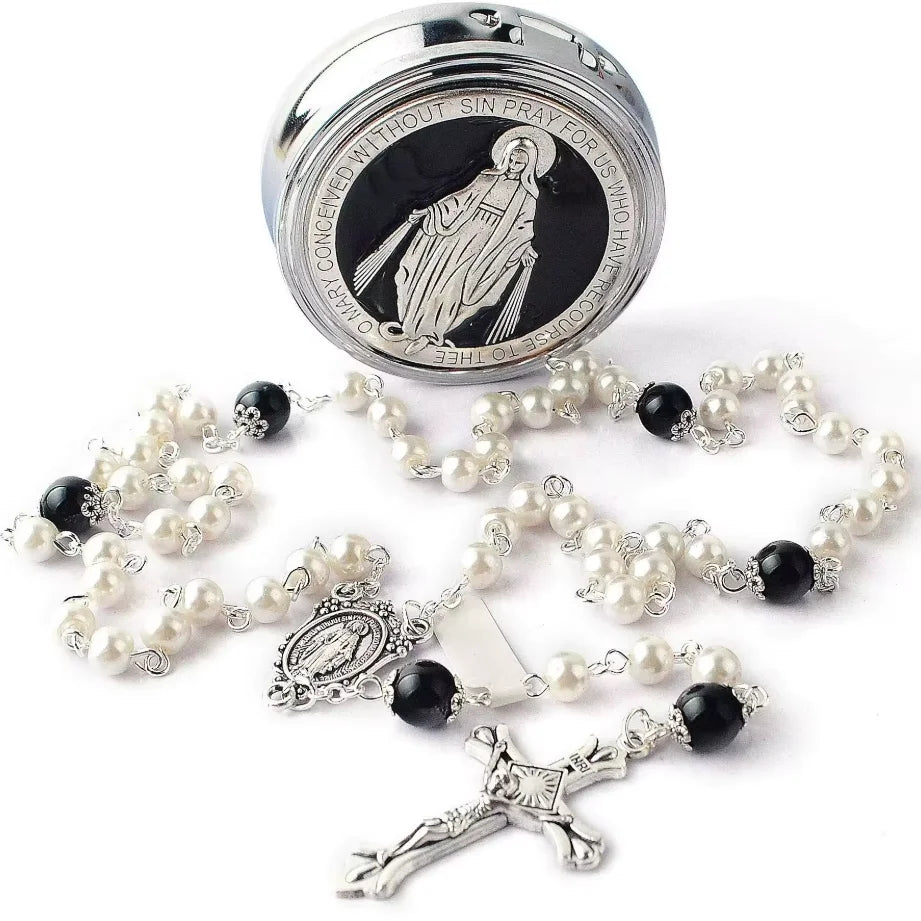 Colar de Terço Artesanal - Virgem Maria