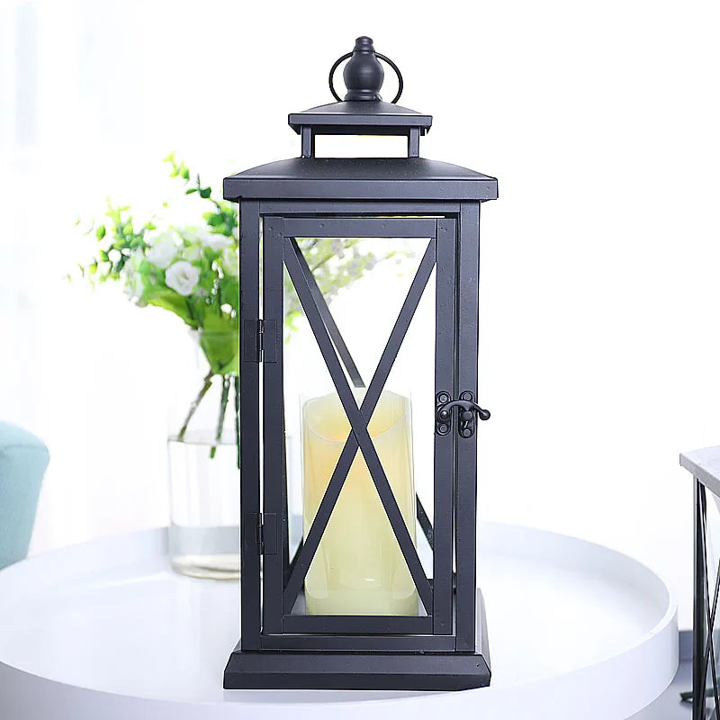 Porta velas de vidro à prova de vento