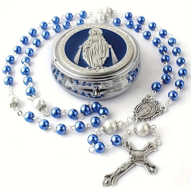 Colar de Terço Artesanal - Virgem Maria