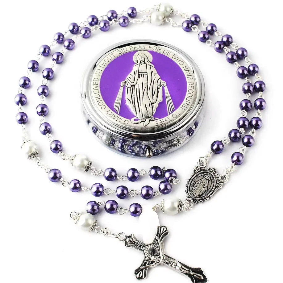 Colar de Terço Artesanal - Virgem Maria