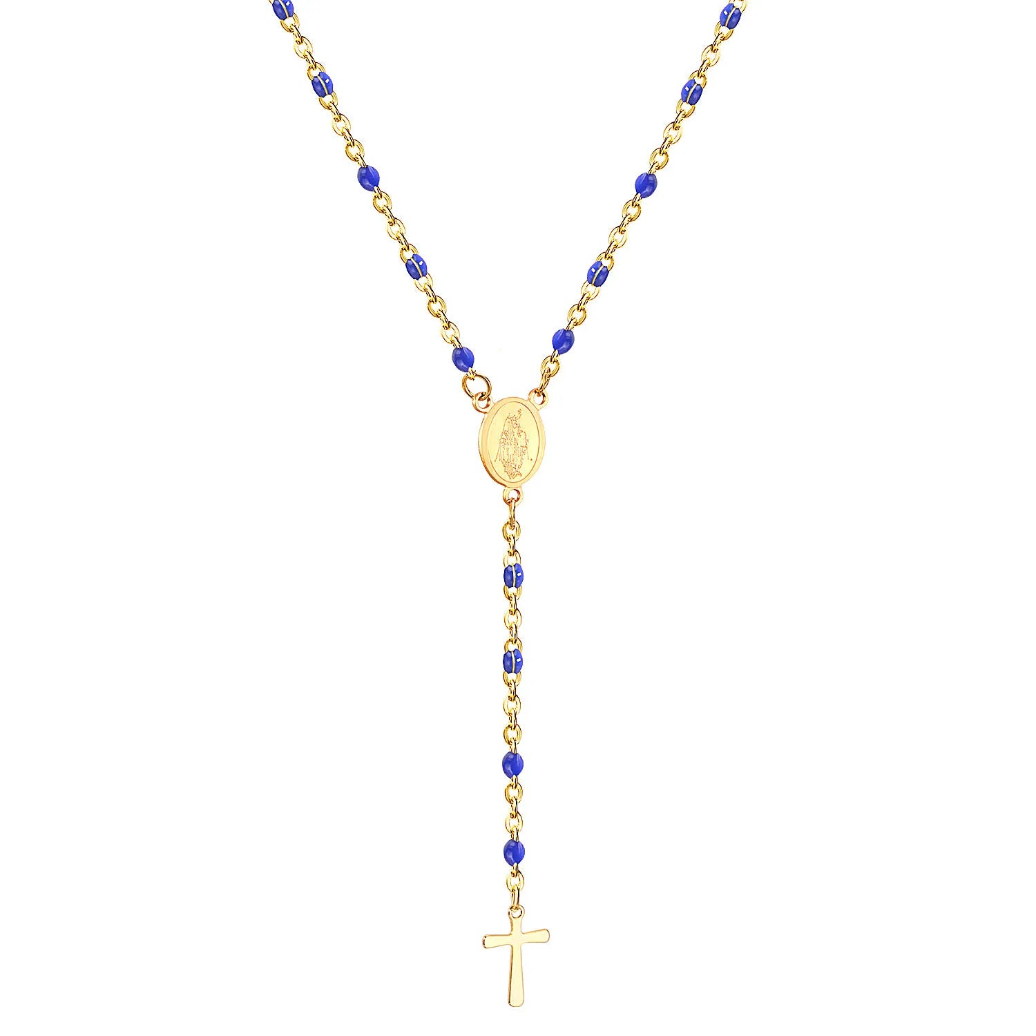 Colar de Terço em Aço Inoxidável – Elegância Duradoura