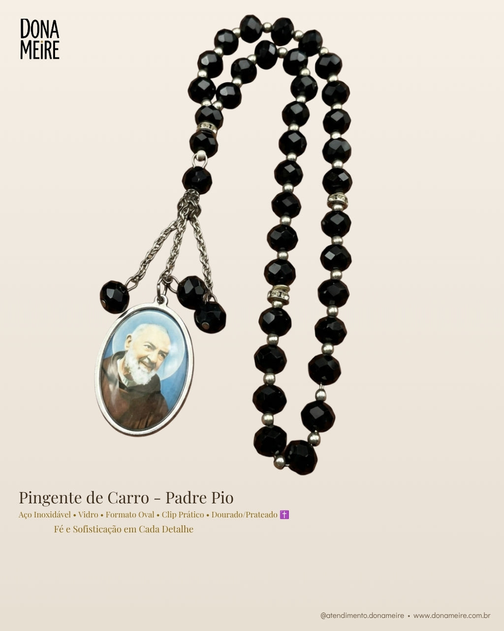 Pingente de Carro - Padre Pio