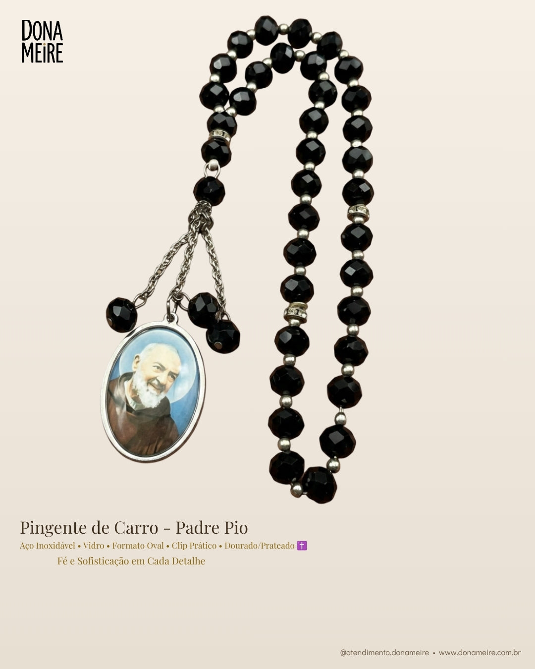 Pingente de Carro - Padre Pio
