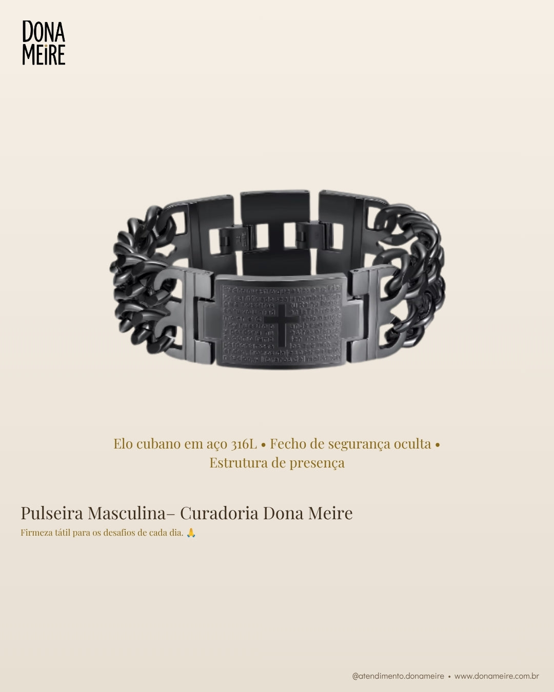 Pulseira em Aço Inoxidável Elos Cubanos – Curadoria Dona Meire